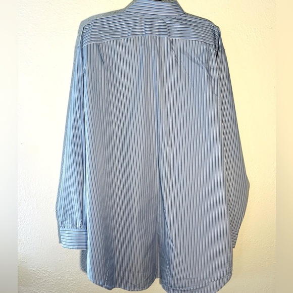 Lauren Ralph Lauren Shirt Mens Blue Striped Button Up Shirt Size 19 36/37 Tall - Picture 3 of 5